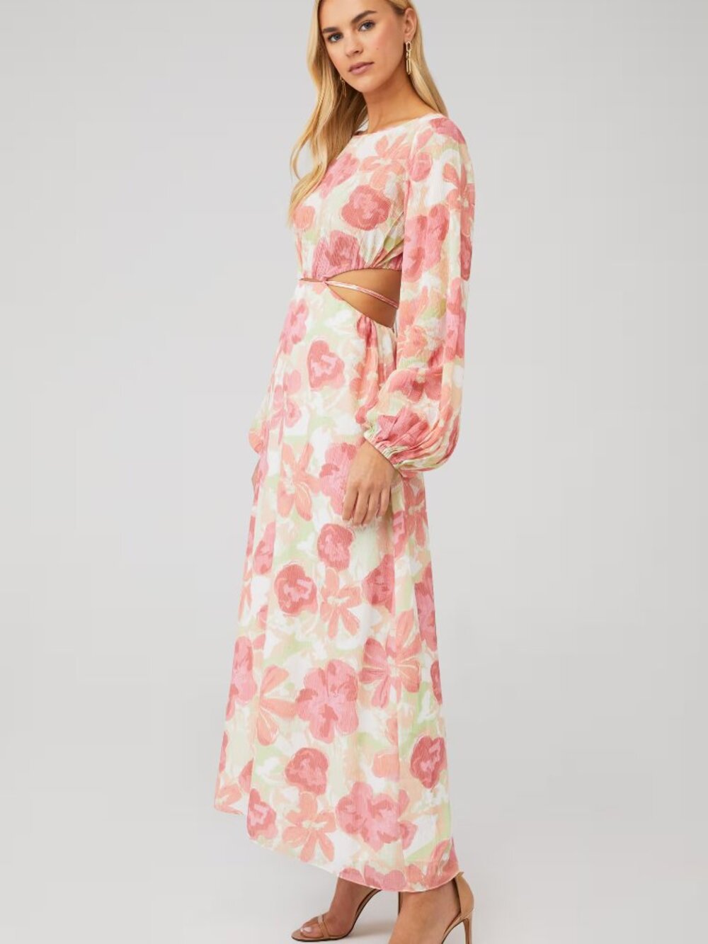 $342  Significant Other Naomi Cutout Pink Watercolor Dress** US 10